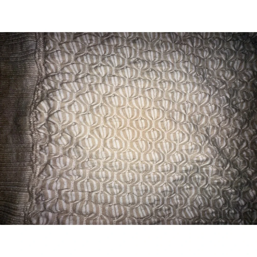 Free People Jane Top Cream White Honeycomb Textured Knit Long Sleeve Crop Small